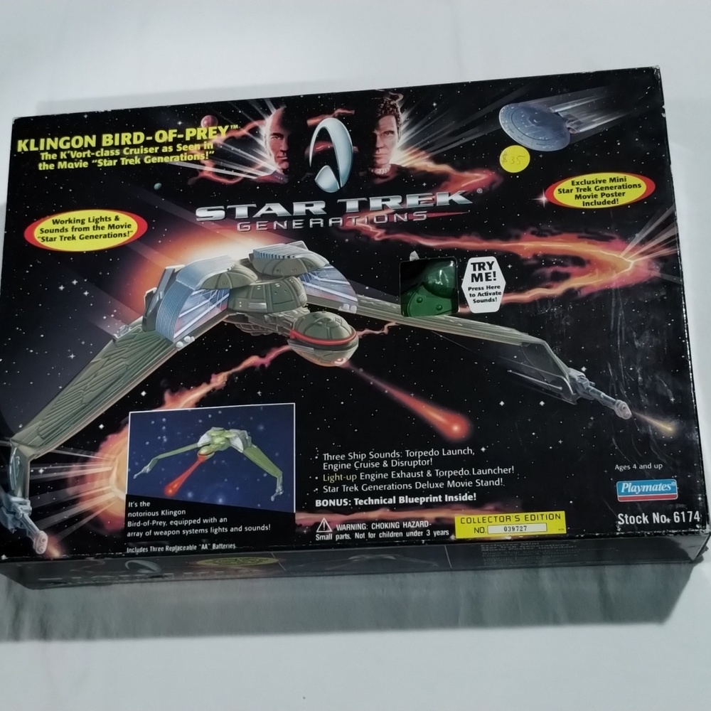Star Trek Generations Klingon Birds-Of-Prey Playmates 6174 1994 Vintage Sealed